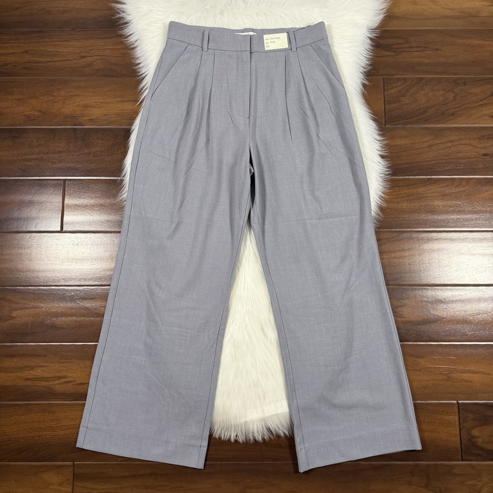 Abercrombie & Fitch Size 8 / 29 Short Gray Sloane High Tailored Wide Leg Pants